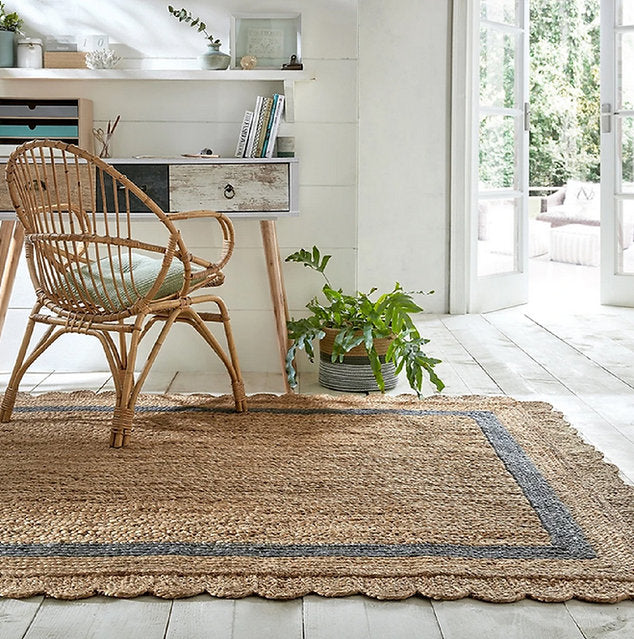 Tapis de salon pure jute FLOWER JUTE - Novatrend 