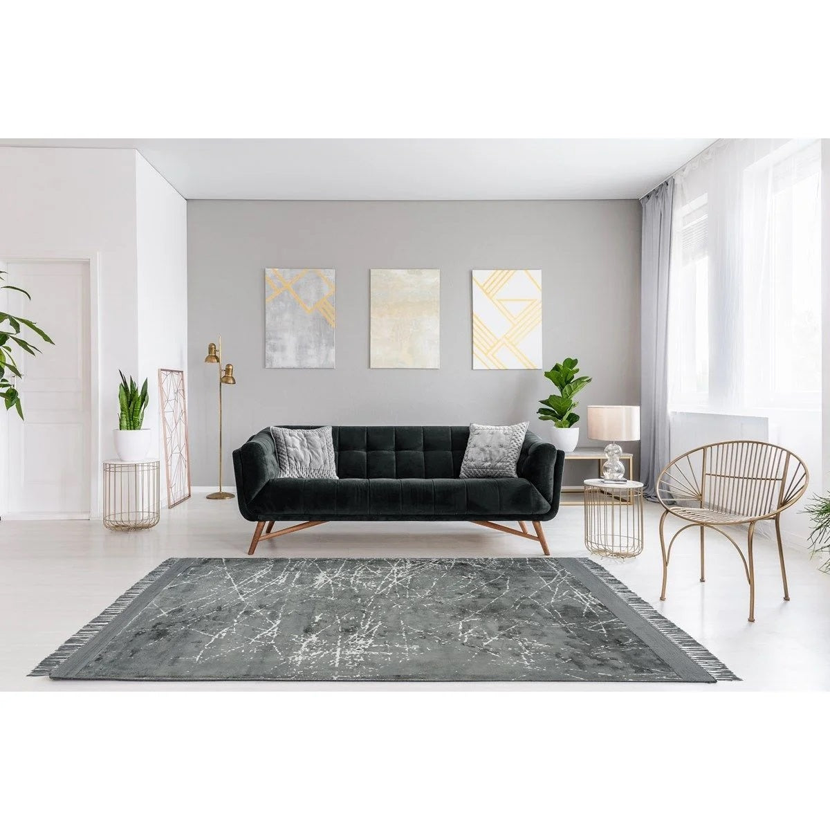 Tapis de salon moderne viscose VITA