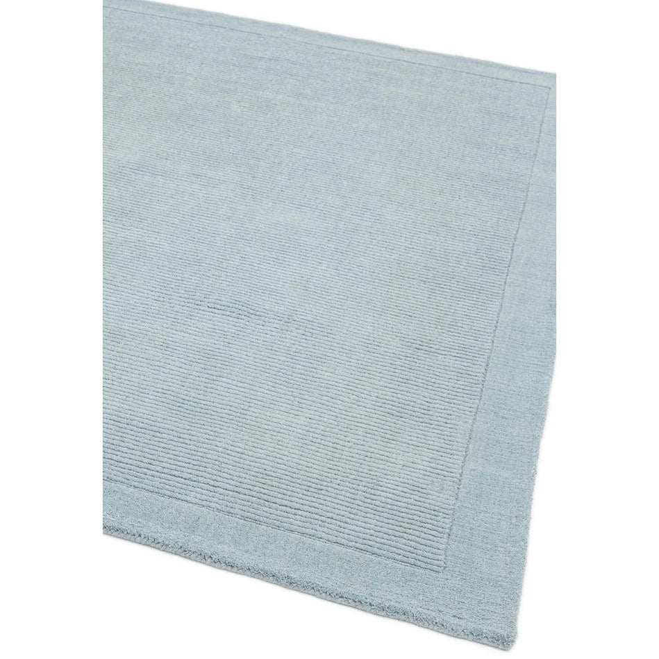 Tapis de Salon Moderne uni Pure Laine CANDY Bleu - Novatrend 