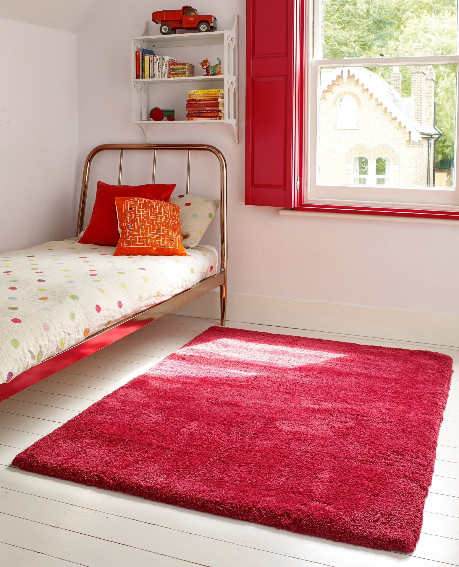 Tapis de salon shaggy moderne TITO Rouge - Novatrend 