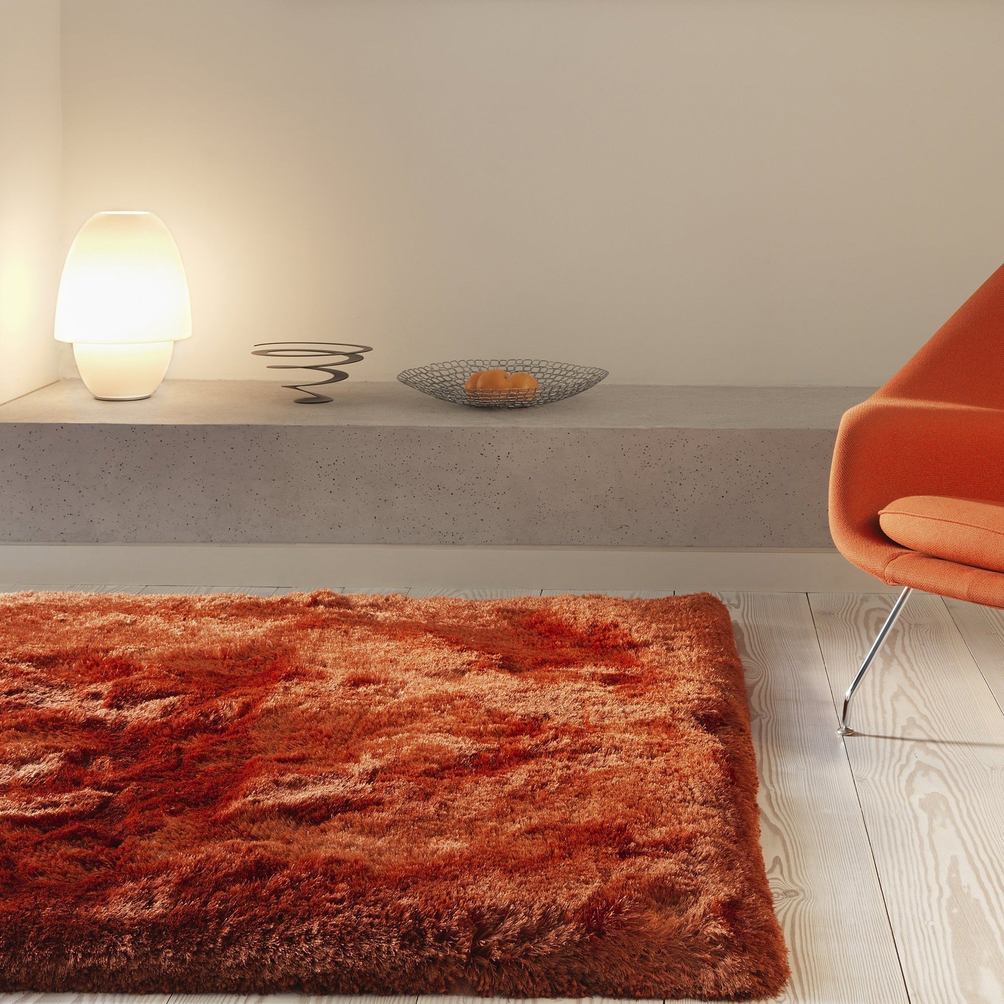 Tapis salon confort shaggy SPLASH Orange - Novatrend 