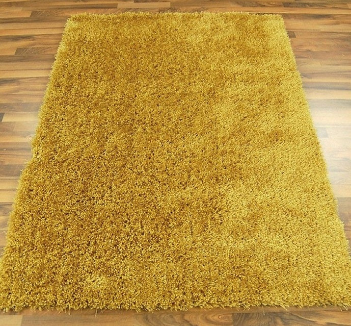Tapis de salon Moderne poils longs DONNA Jaune - Novatrend 