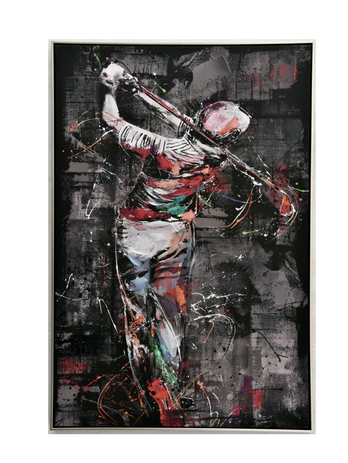 Impression sur toile avec cadre argent GOLFEUR - Novatrend 