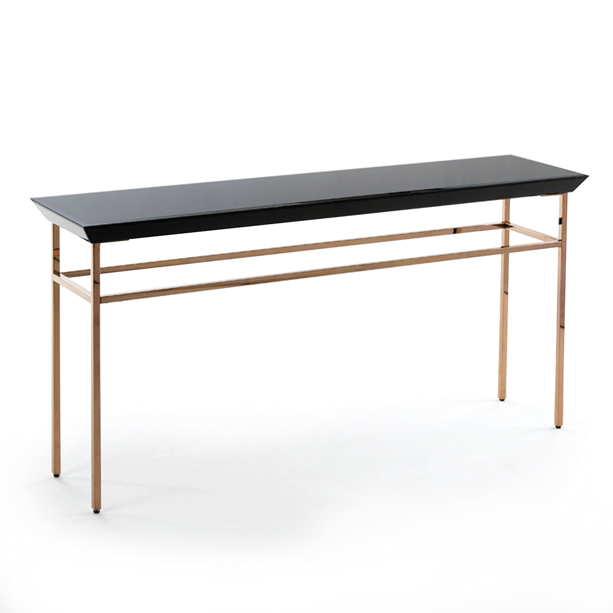 Console verre noir et or rose GAMINO