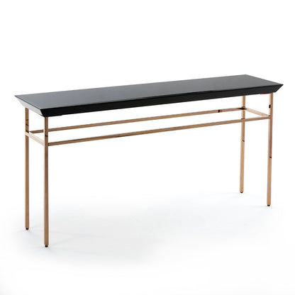Console verre noir et or rose GAMINO
