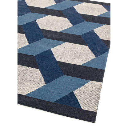 Tapis de salon en laine tissé plat CAMPTON
