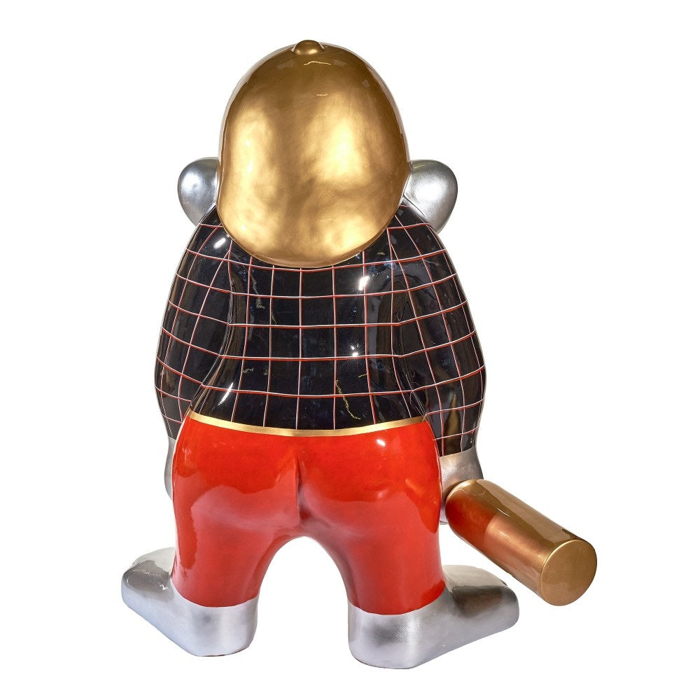 Sculpture statue moderne géante GOLDEN MONKEY - 1m80 - Novatrend 