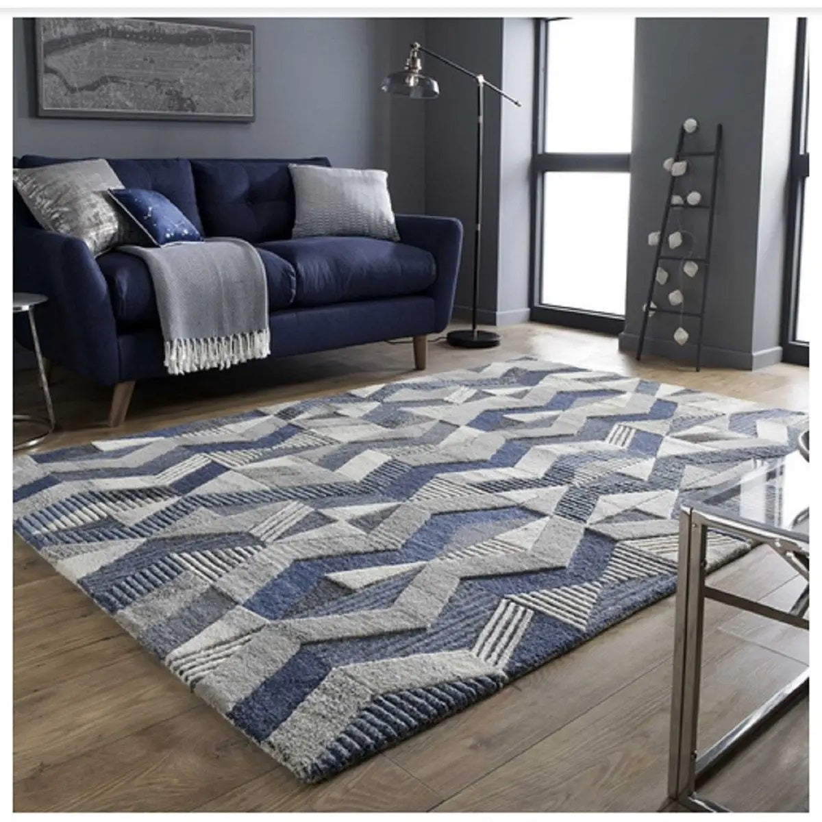 Tapis de salon pure laine tufté main RESHA - Novatrend 