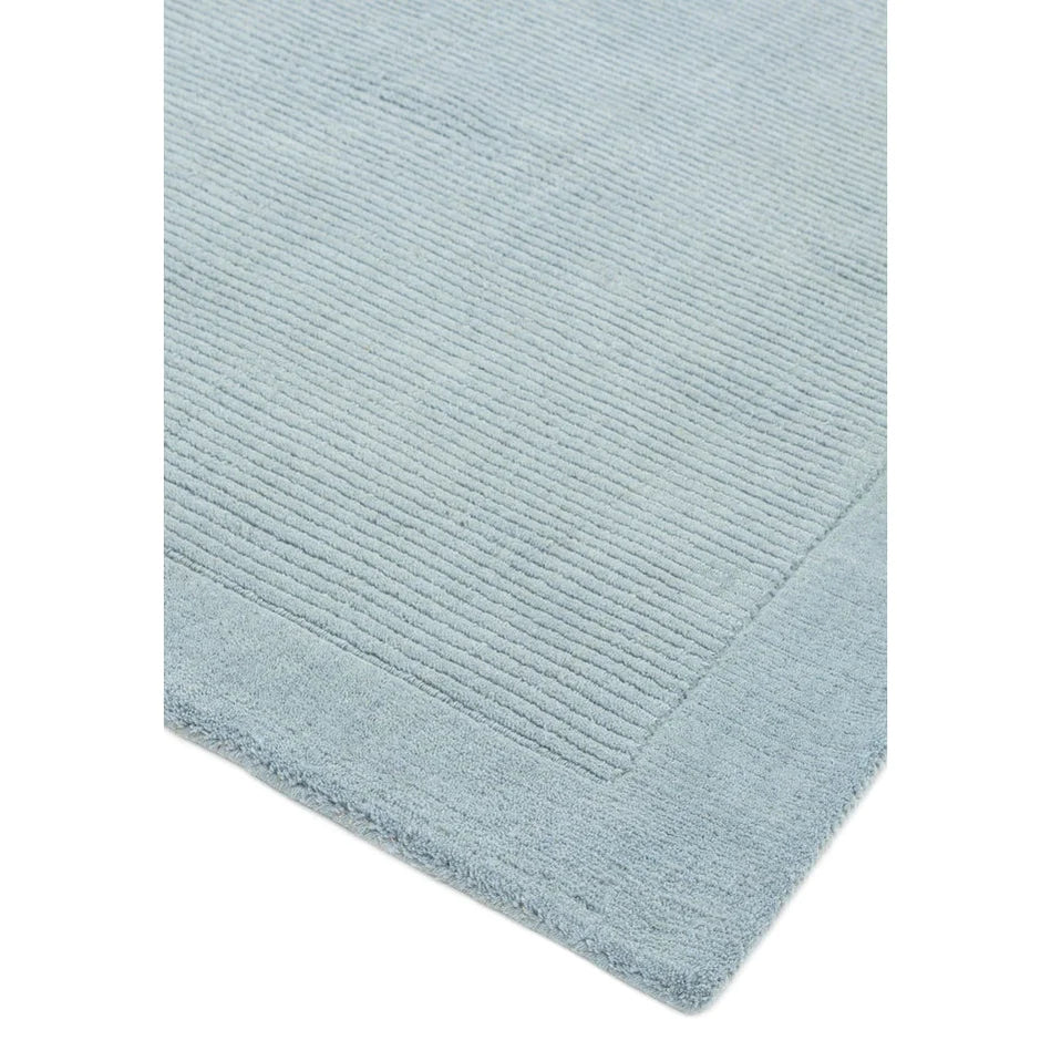 Tapis de Salon Moderne uni Pure Laine CANDY Bleu - Novatrend 