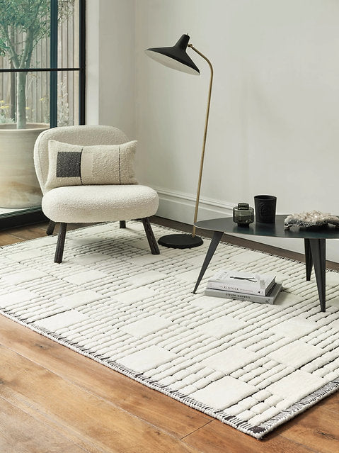 Tapis de salon pure laine tissé main BOARDWALK - Novatrend 