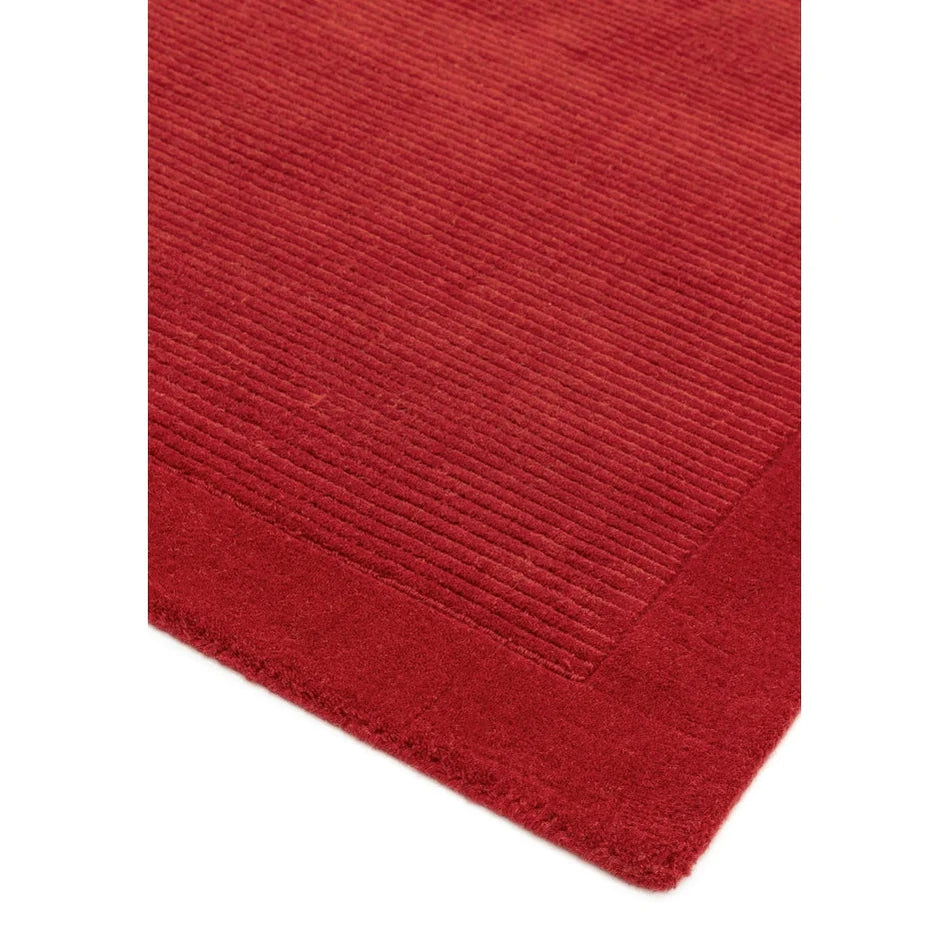 Tapis de Salon Moderne uni Pure Laine CANDY Rouge - Novatrend 