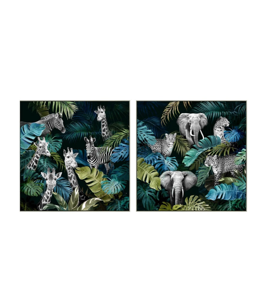 Impression sur toile avec cadre argent SAVANE - Novatrend 