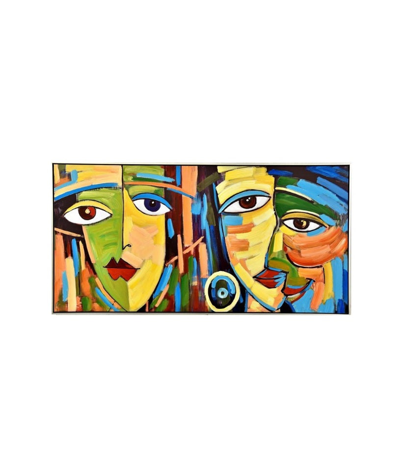 Impression sur toile avec cadre argent STYLE PICASSO - Novatrend 
