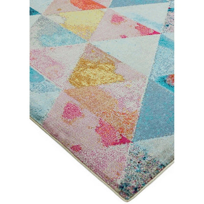 Tapis de salon moderne tissé plat EMILIO TRIANGLES