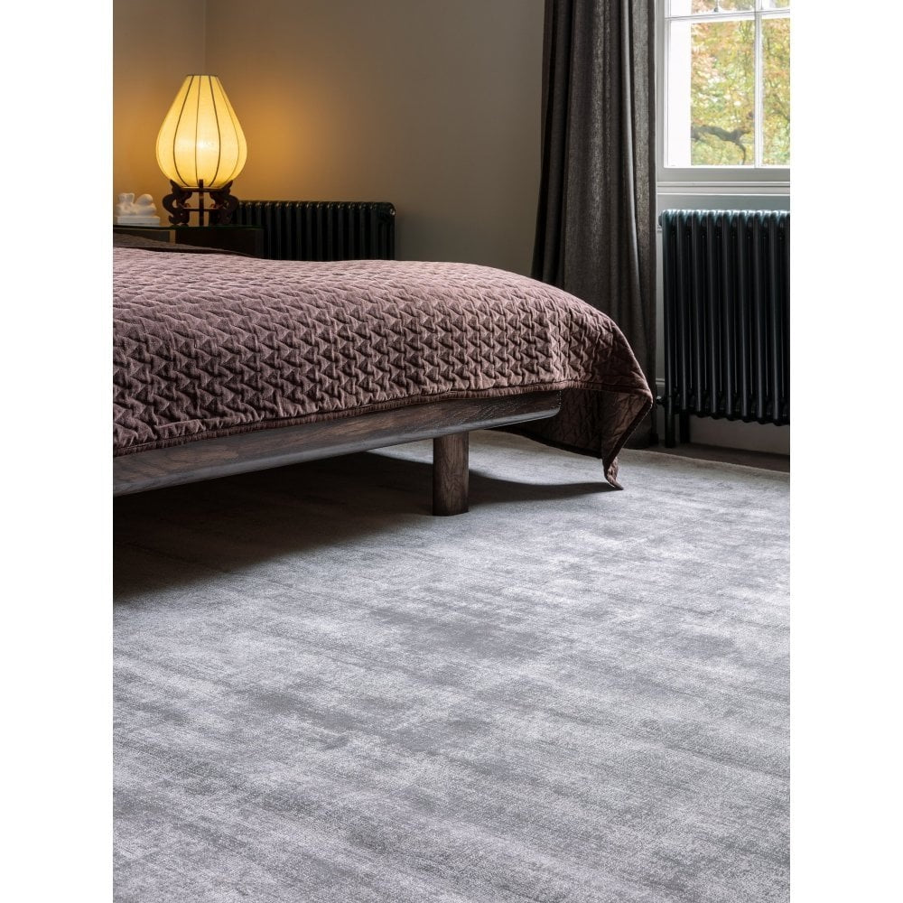 Tapis de salon moderne Uni LAME gris clair