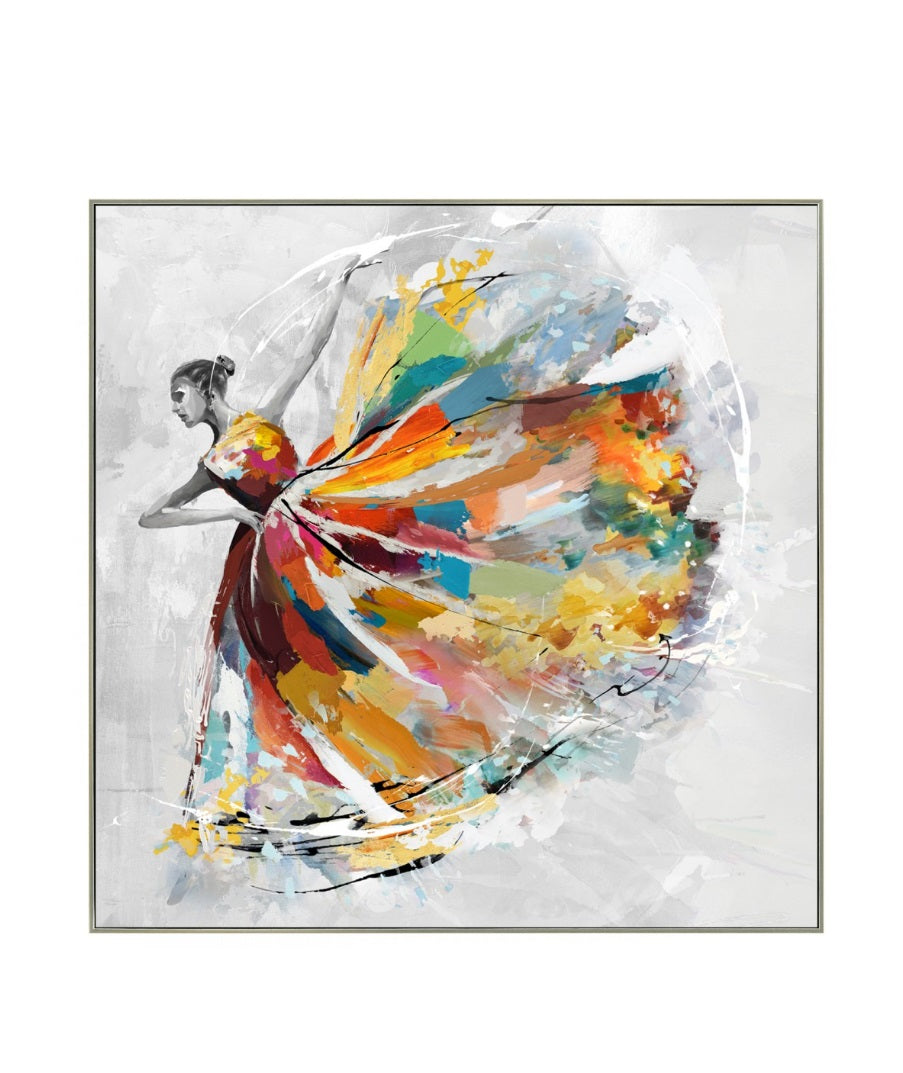 Impression sur toile avec cadre argent DANSEUSE ETOILE - Novatrend 