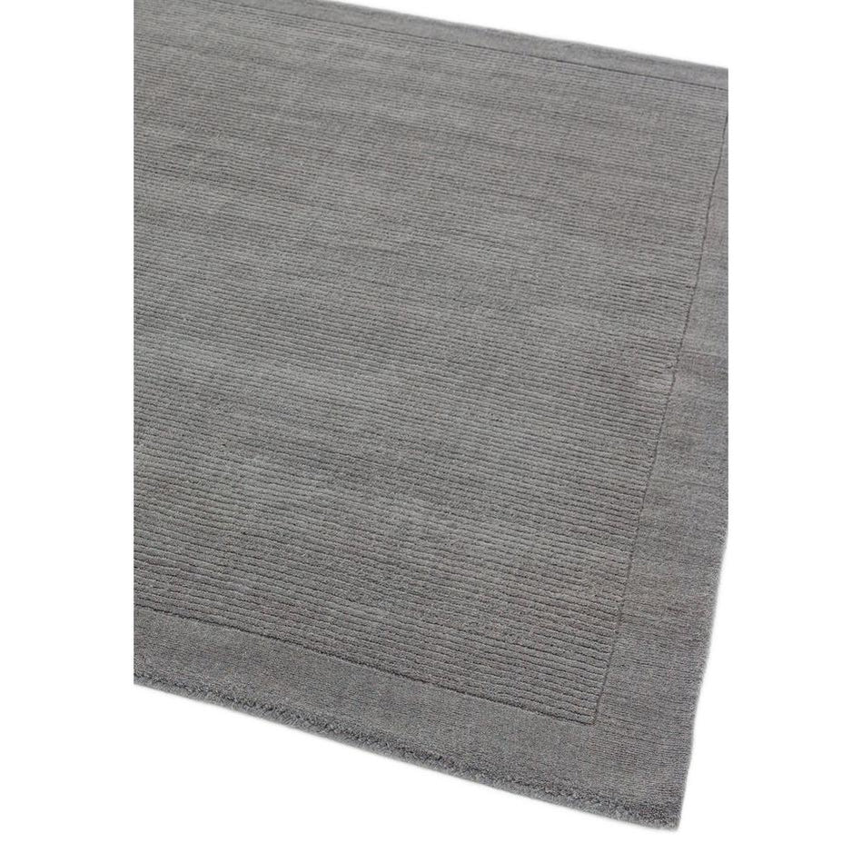 Tapis de Salon Moderne uni Pure Laine CANDY Gris - Novatrend 