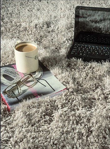 Tapis de salon shaggy FLOOD Gris - Novatrend 