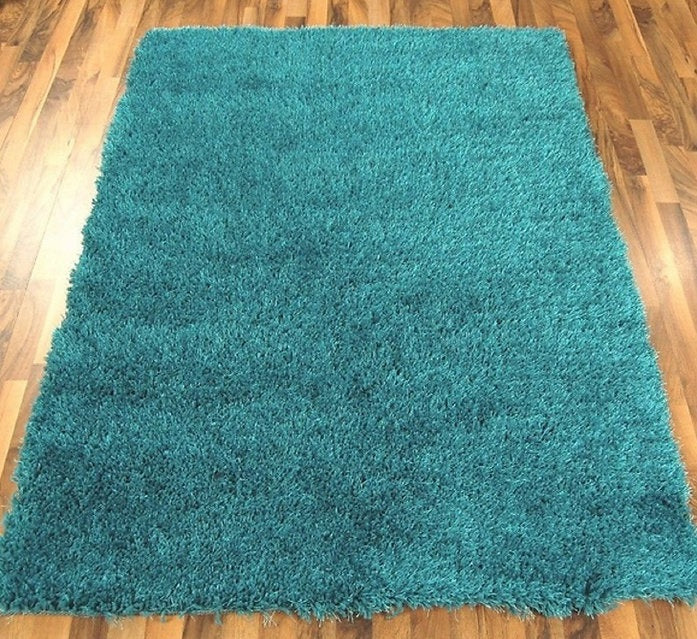 Tapis de salon Moderne poils longs DONNA Turquoise - Novatrend 