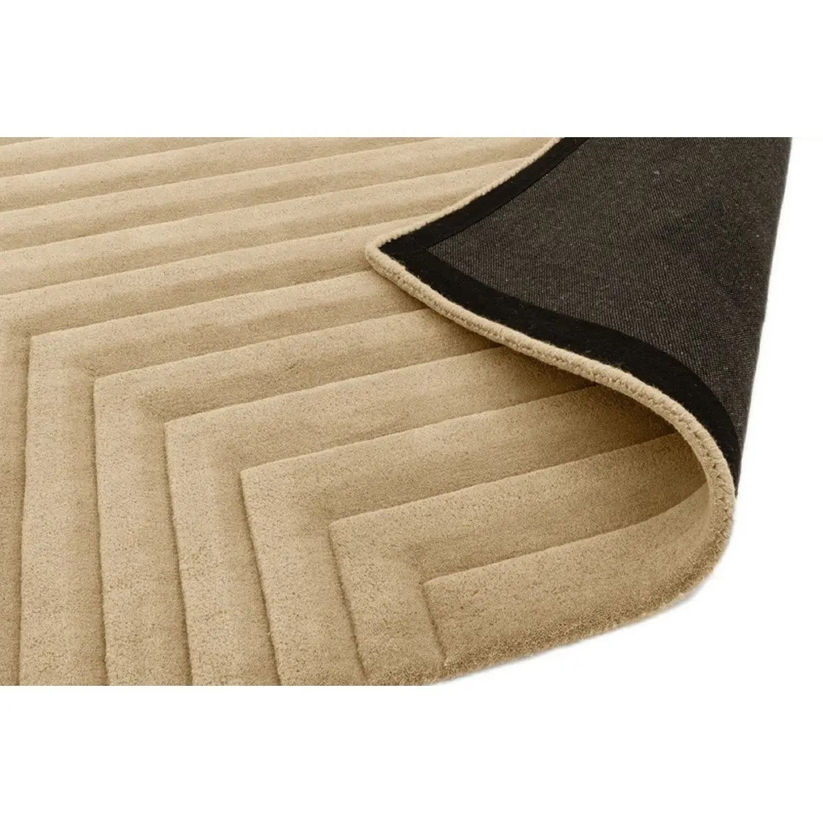 Tapis pure laine uni tufté main relief SQUARE - Novatrend 