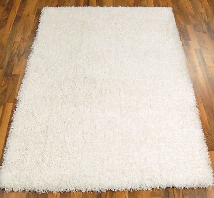Tapis de salon Moderne poils longs DONNA Blanc - Novatrend 