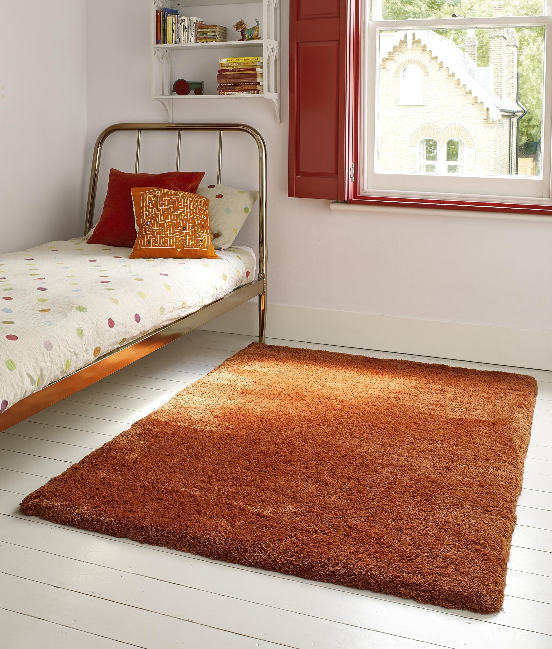 Tapis de salon shaggy moderne TITO Orange - Novatrend 