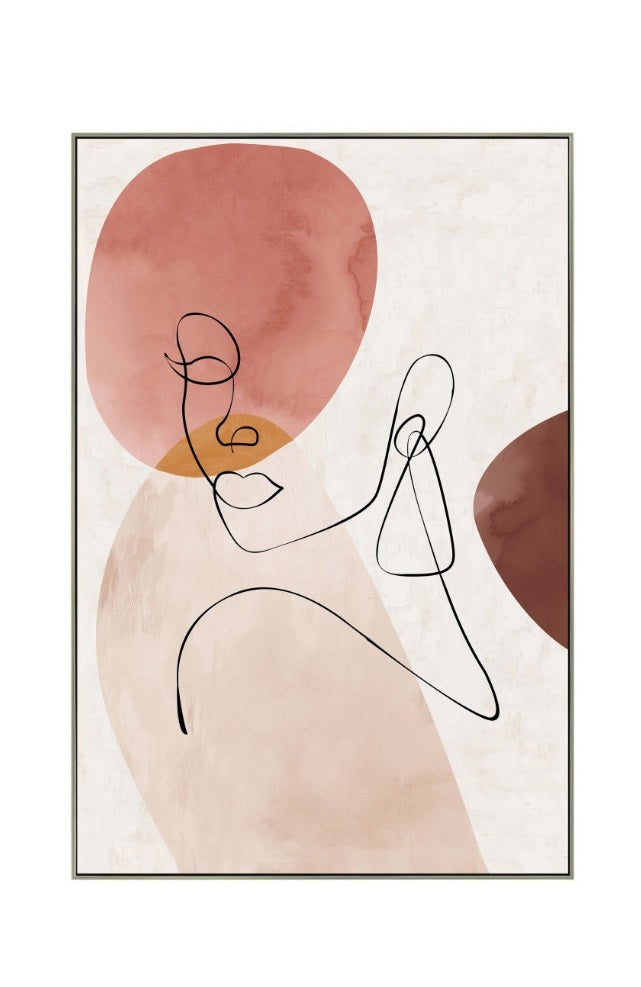 Impression sur toile avec cadre argent FEMME ABSTRAITE - Novatrend 