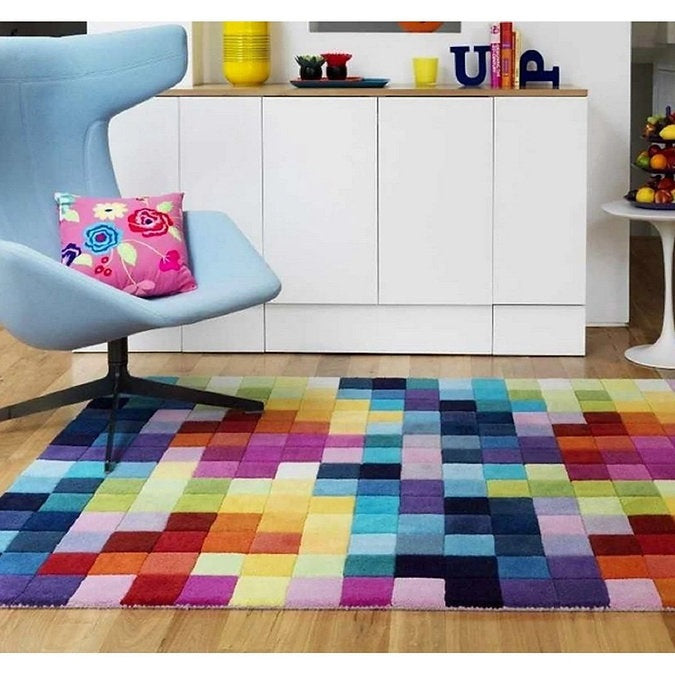 Tapis pure laine à motifs FLASHY BOXES - Novatrend 