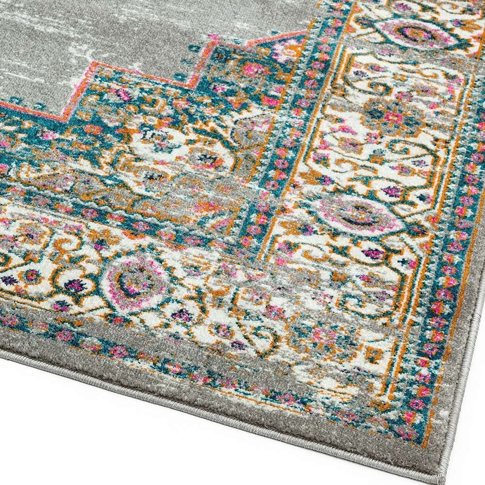 Tapis de salon tissé plat style orient WESSON MEDAILLON - Novatrend 