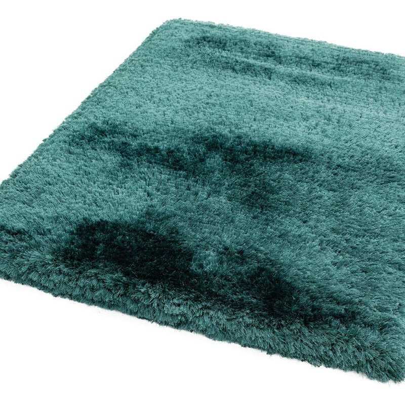 Tapis salon confort shaggy SPLASH Bleu Pétrole - Novatrend 
