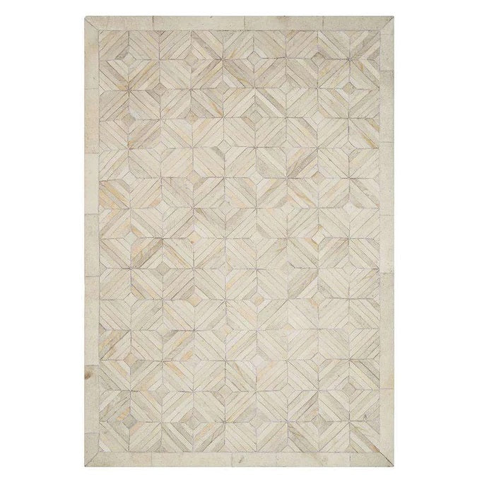 Tapis Salon Luxe Cuir de Vache PAMPA Parquet - Novatrend 