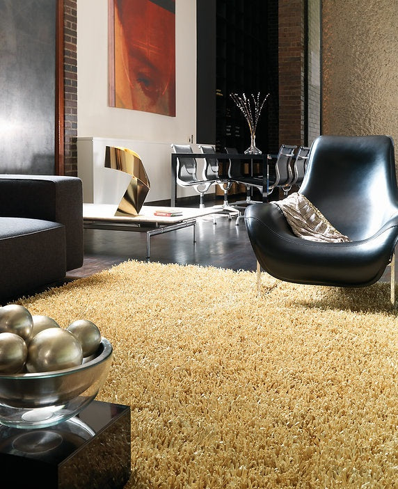 Tapis shaggy Design et Moderne FURRY Or - Novatrend 