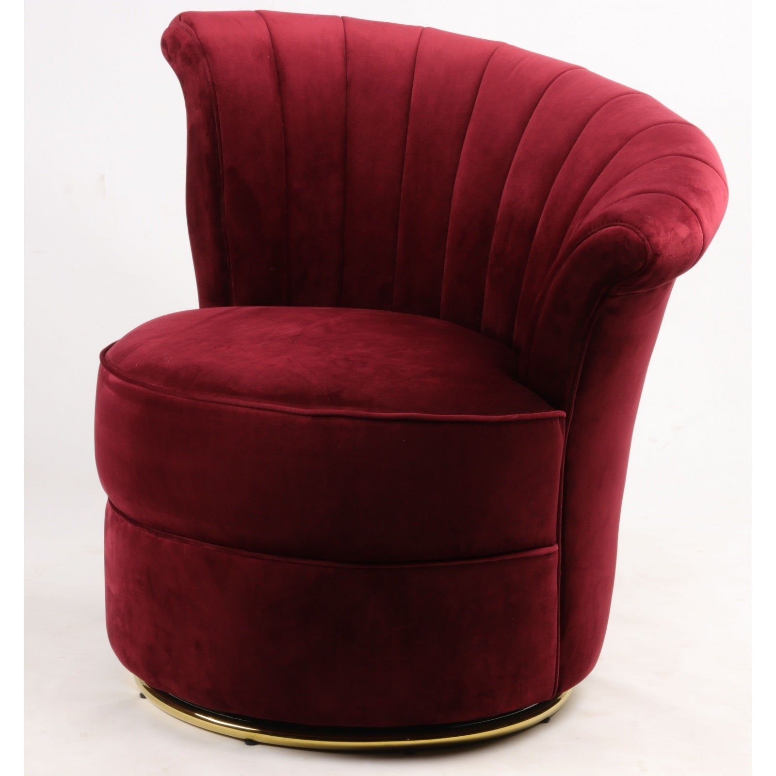 Fauteuil en velours rouge SILWAN - Novatrend 