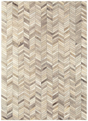 Tapis Salon Luxe Cuir de Vache PAMPA Chevron - Novatrend 