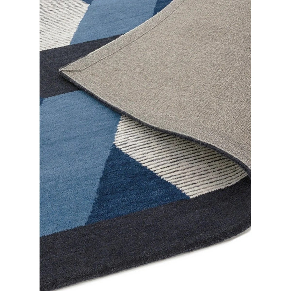 Tapis de salon en laine tissé plat CAMPTON