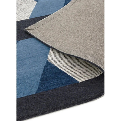 Tapis de salon en laine tissé plat CAMPTON