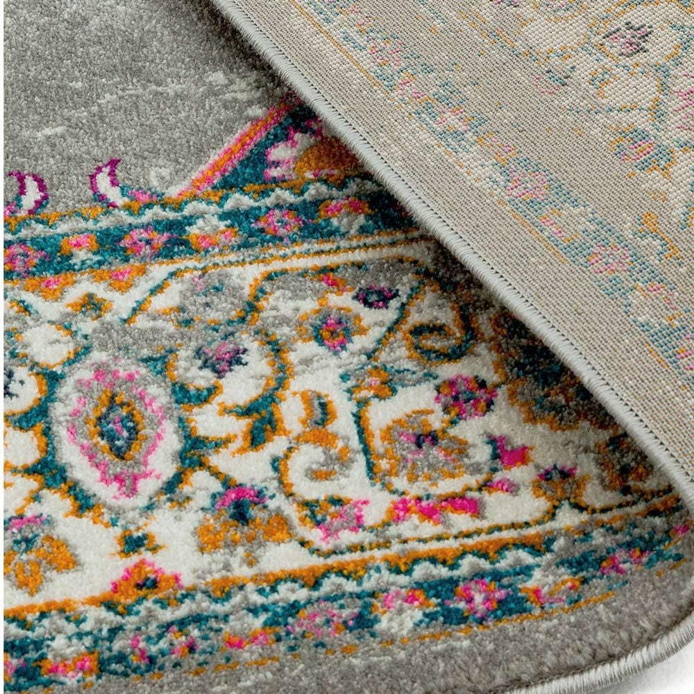 Tapis de salon tissé plat style orient WESSON MEDAILLON - Novatrend 