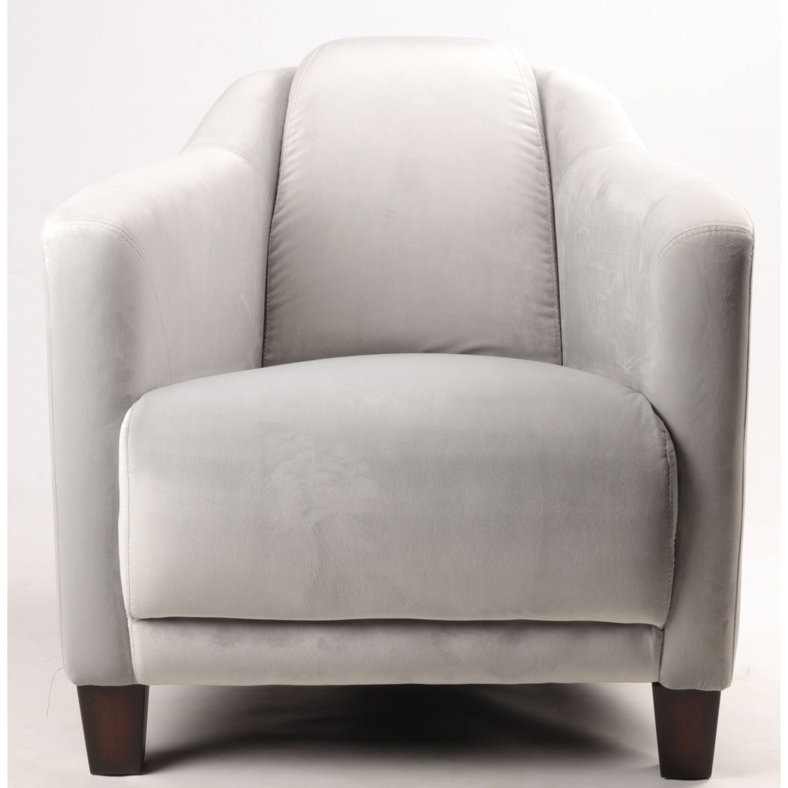 Fauteuil Gentleman en velours gris SILKY - Novatrend 