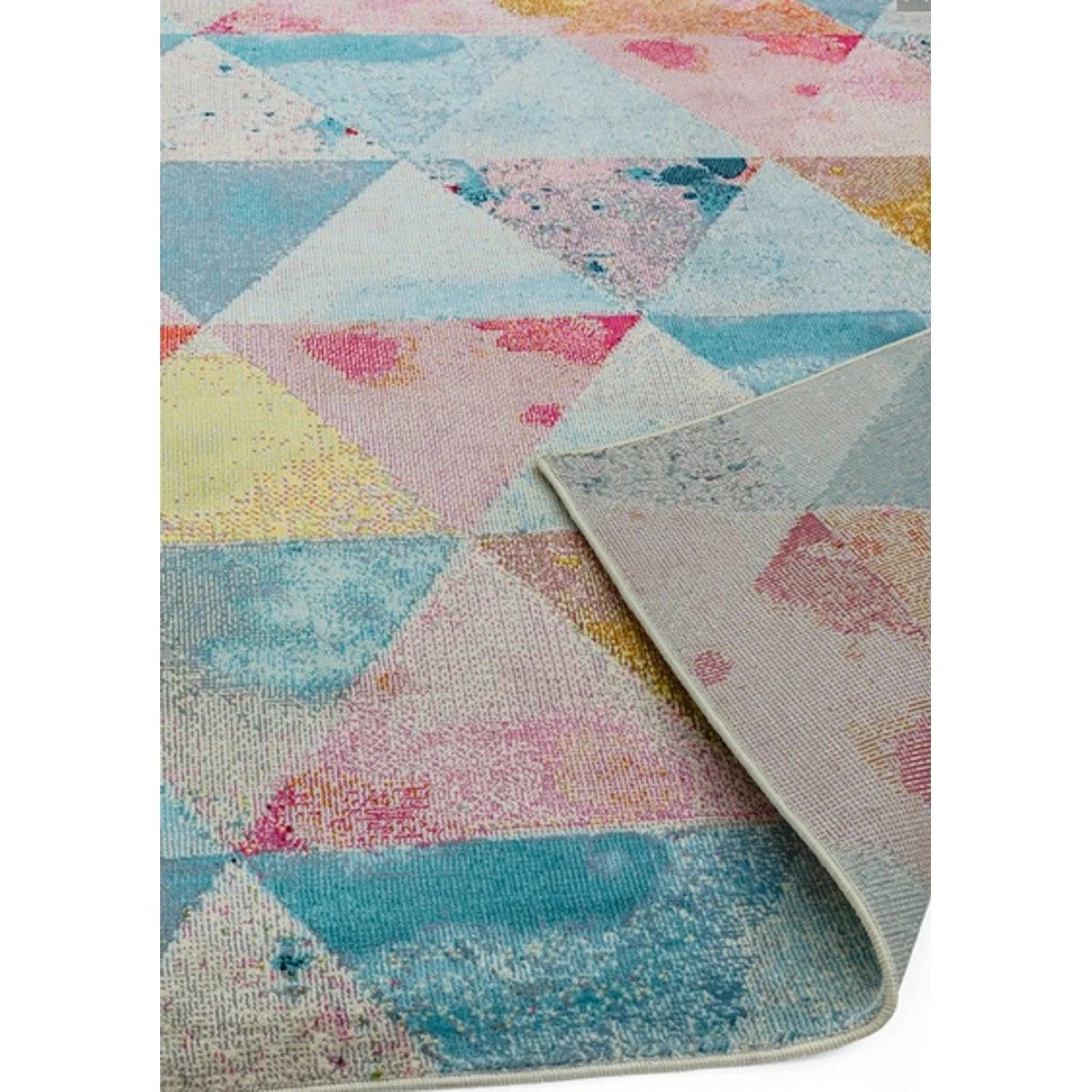 Tapis de salon moderne tissé plat EMILIO TRIANGLES