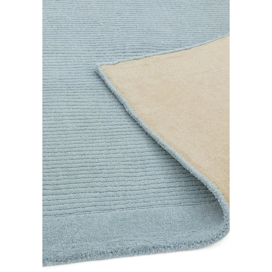 Tapis de Salon Moderne uni Pure Laine CANDY Bleu - Novatrend 