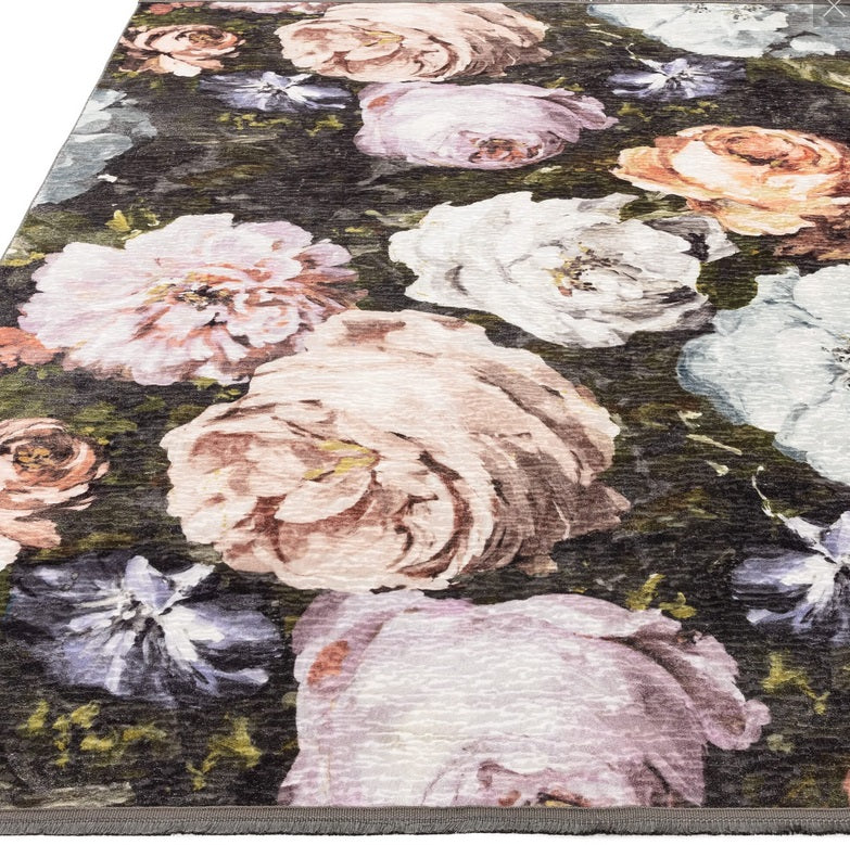 Tapis de salon moderne à fleurs FLORETTINA BLUSH - Novatrend 