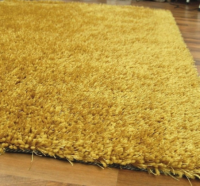 Tapis de salon Moderne poils longs DONNA Jaune - Novatrend 