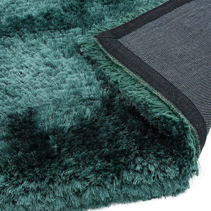 Tapis salon confort shaggy SPLASH Bleu Pétrole - Novatrend 
