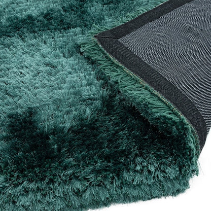 Tapis salon confort shaggy SPLASH Bleu Pétrole - Novatrend 