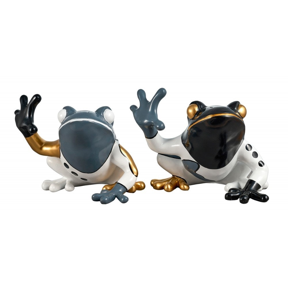 Sculpture moderne statue CLASSY FROGS - Set de 2 - Novatrend 
