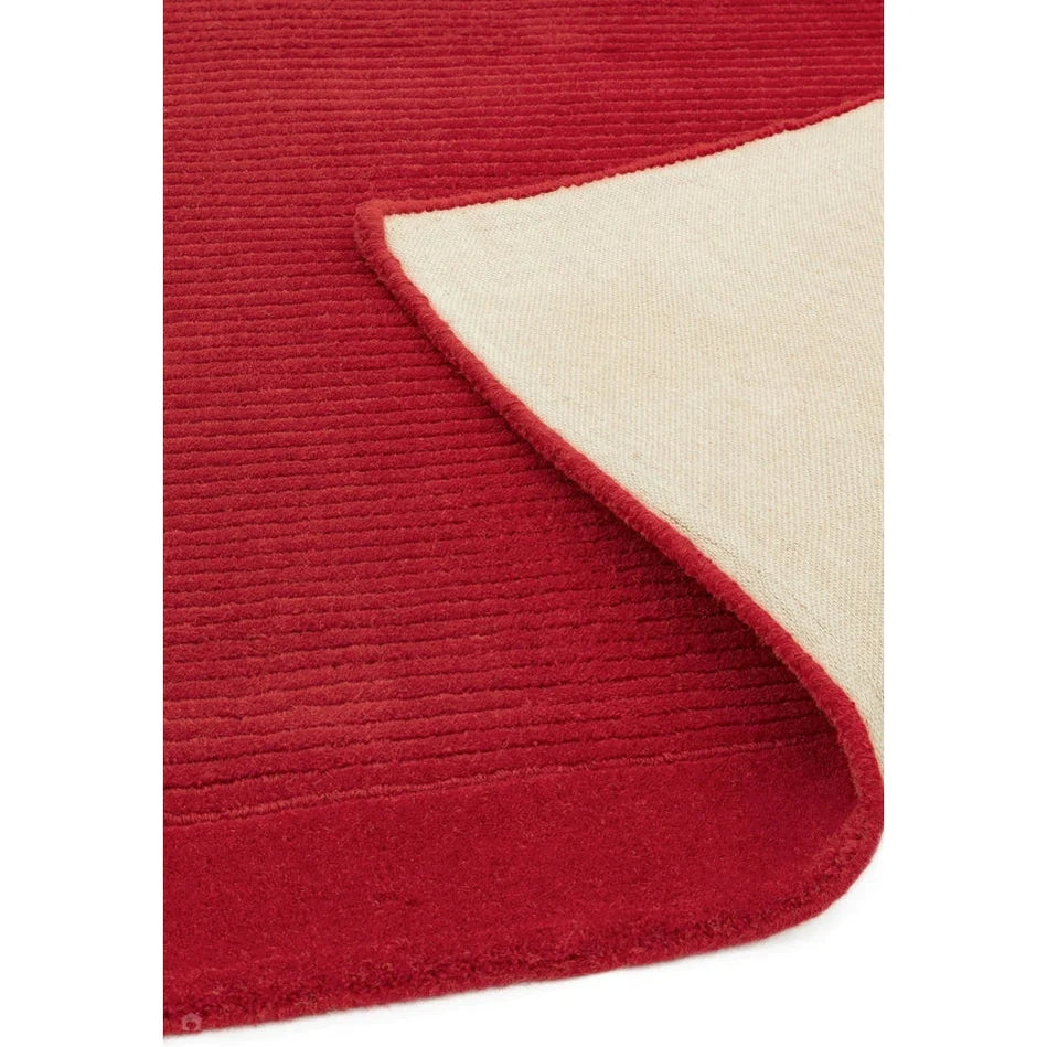 Tapis de Salon Moderne uni Pure Laine CANDY Rouge - Novatrend 