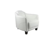 Fauteuil en cuir blanc véritable Gentleman - Novatrend 