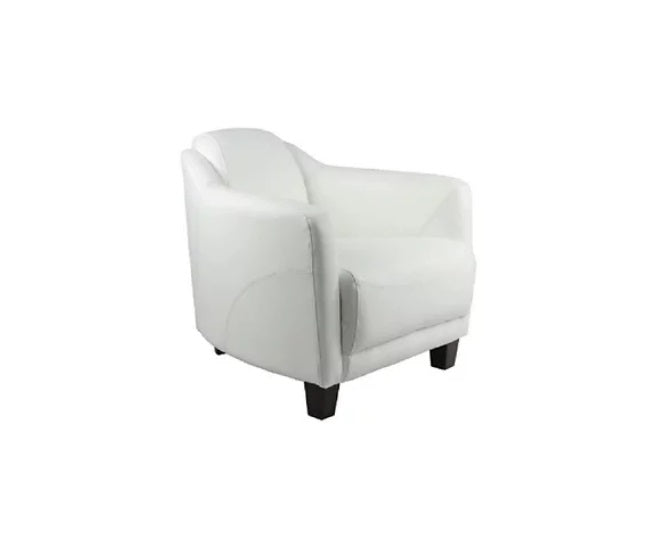 Fauteuil en cuir blanc véritable Gentleman - Novatrend 