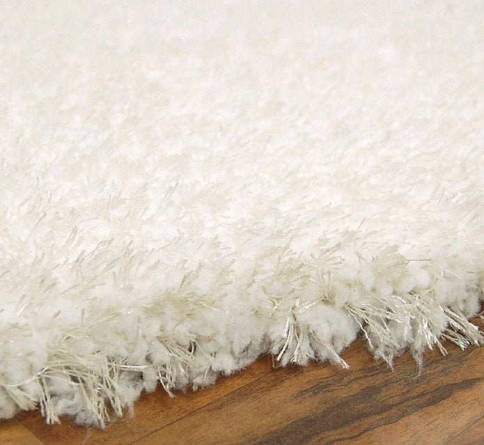 Tapis de salon Moderne poils longs DONNA Blanc - Novatrend 