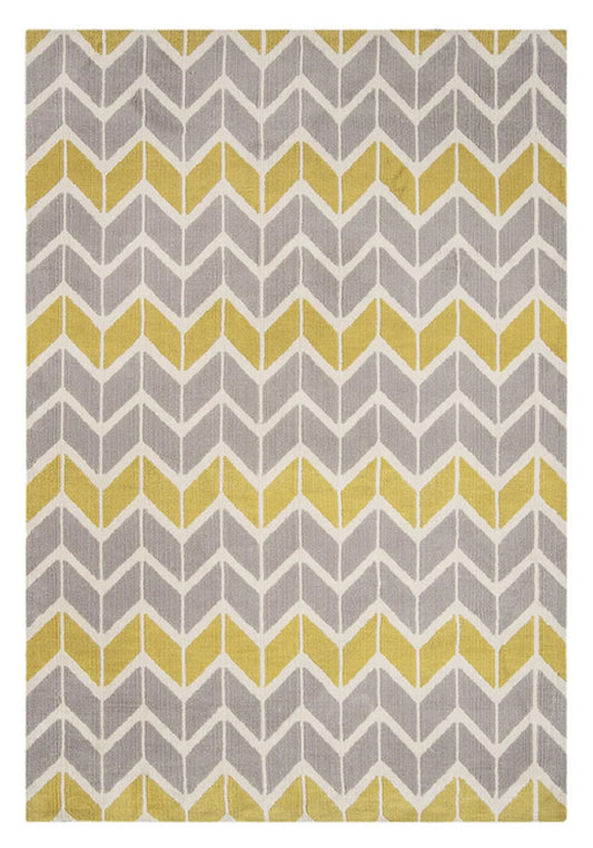 Tapis Salon Moderne Design GEOX Chevron Lemon - Novatrend 